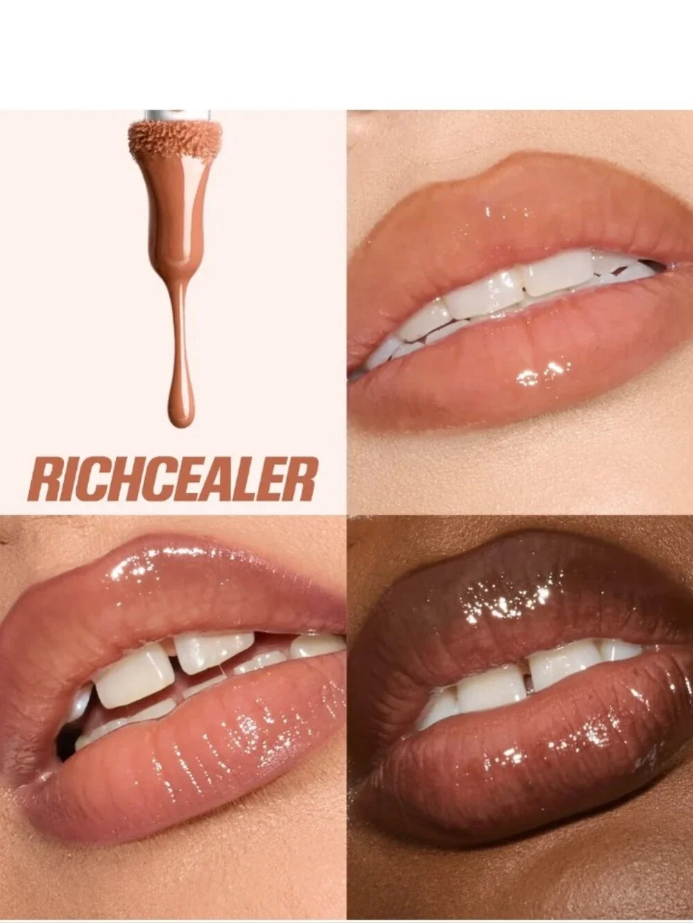 HUDA BEAUTY Faux Filler Extra Shine Lip Gloss in Richcealer | NWT